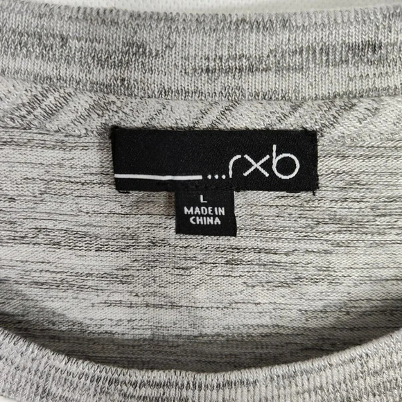 RXB White Heather Grey Lace Knit Top Shirt Women Size L Long Sleeve - Picture 6 of 9